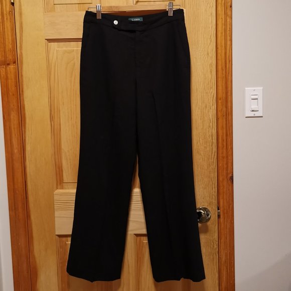 Ralph Lauren High Waisted Wool Black Pants - Picture 1 of 7